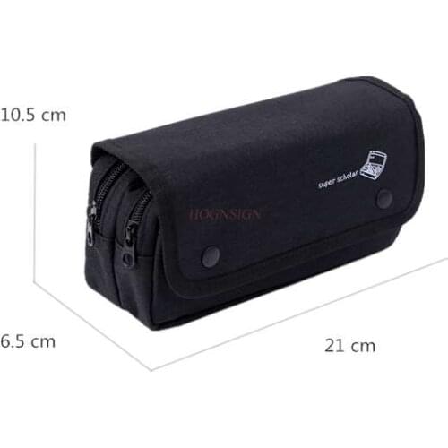 Canvas high-capacity multi-layer high school students junior high school children pencil case pencil case stationery bags