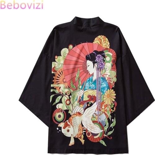 14 Style Japanese Kimono Women Men Tops Shirts Asian Clothes Fashion New 2020 Balck Loose Summer Beach Cardigan japan