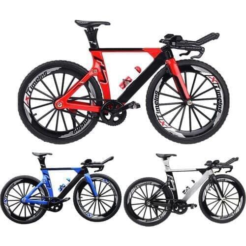 Mini Diecast Metal Alloy Bicycle Finger Mountain Bike Model Toy Collectible Mini Racing Bike Model Toy Simulation Collection