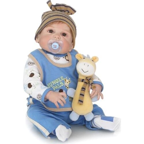 Bebe reborn Doll Cameron boy baby realistica 23" 57cm full silicone vinyl reborn baby dolls toys children gift bonecas