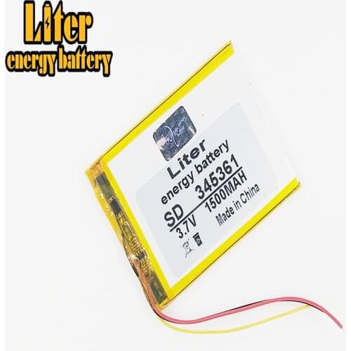 3 line 3.7V 1500mAh 345361 355560 Lithium Polymer LiPo Rechargeable Battery ion cells For DIY PAD E-book bluetooth heads