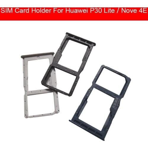 Memory & SIM Card Tray Holder For Huawei P30 LITE P30LITE NOVE 4E MAR-LX1M MAR-LX2J Sim & Micro Sd Card Reader Slot Parts