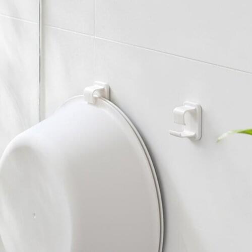 Multifunction Basin Holder Free Punch Wall-mounted Hook Kitchen Bathroom Storage Rack Washbasin Holder Hook Bathroom Seamless