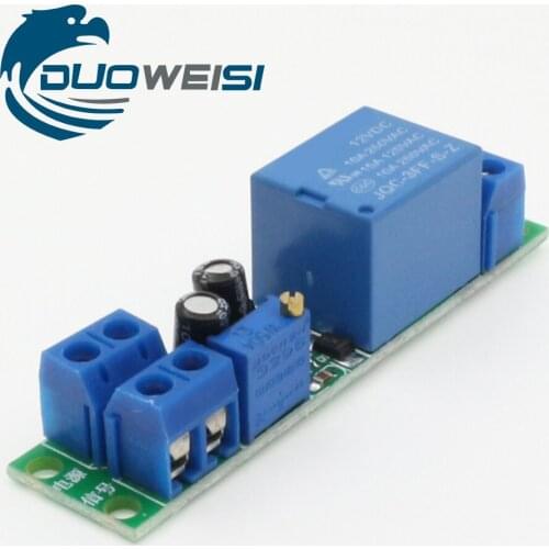 12V time delay relay module Auto start delay switching device with optocoupler Signal triggers Adjustable time