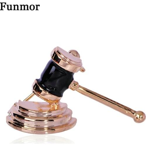 Funmor Delicate Law Brooch Enamel Pins Judge Men Coat Shirt Uniform Decoration Jewelry Court Work Pin Ornaments Bijouterie Gifts