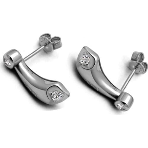 New fashion water drop earrings for women 925 silver simple Inlay zircon Stud earrings woman party christmas jewelry