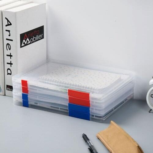 New A4 Transparent Sorting File Storage Box Portable Folder Clear Document Paper Filling Case Waterproof Organizer Office Supply
