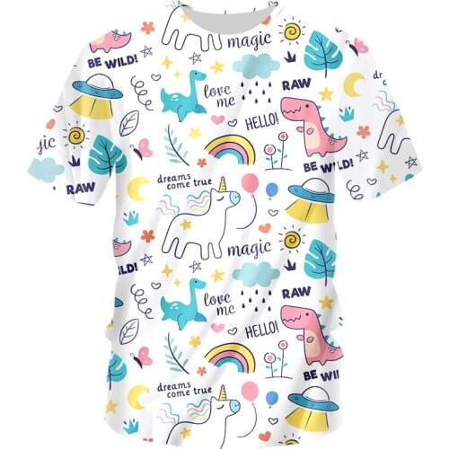 OGKB Women Summer Tops Short Sleeve T Shirt Cartoon Breathable Clothes For Men Tee T-shirt Clothing Funny Kawaii White Tshirt