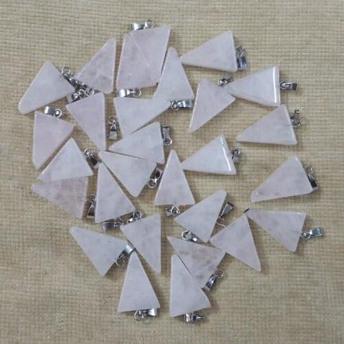 Wholesale 50pcs/lot 2016 fashion high quality natural stone triangle shape charms pendants fit necklace making free