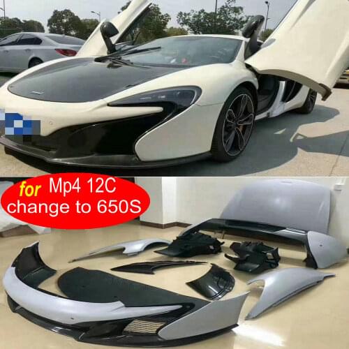 650S bodykit auto car PP + carbon fiber body kits for Mclaren Mp4 12C bodykits front bumper + rear bumper + hoood + front lip