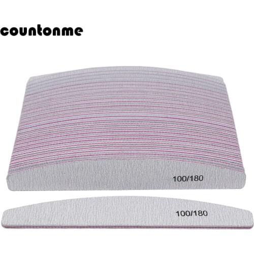 50Pcs Nail Art Files 100/180 Nails Accessoires Gel Nail Polish Polishing Pedicure Manicure Buffers Nail Care Tools lime a ongle