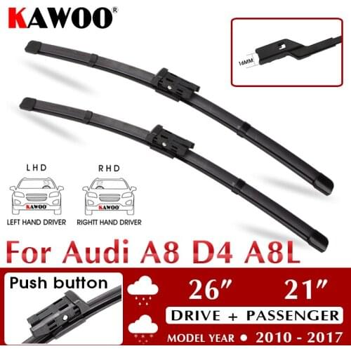 KAWOO Car Wiper Blade 26"+21" For Audi A8 D4 A8L 2010 2011 2012 2013 2014 2015 2016 2017 Windshield Front Window Accessories