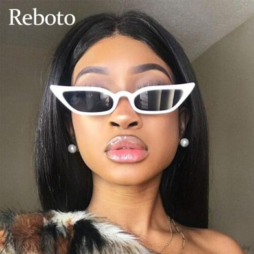 Sexy Small Cat Eye Sunglasses Women Vintage White Triangle Sun Glasses Female Pink Lens Shades Eyewear For Female Ladies Shades