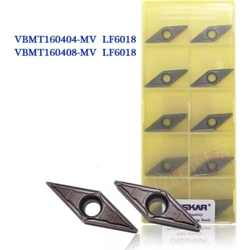 10pcs DESKAR VBMT160404 VBMT160408 MV LF6018 LF6118 Carbide Insert VBMT Blade CNC Lathe Cutter Turning Tool for Stainless steel