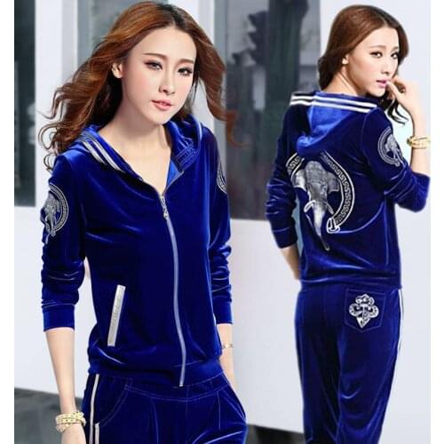 Spring and Autumn Velvet Casual Sportsuit Women 2021 New Hooded Fashion Velvet Sportsuit and Trousers Two Piece Set