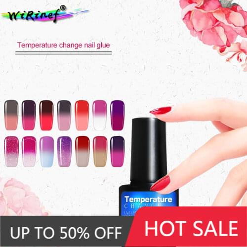 WiRinef 8ml Temperature Rose Red Series Nail Gel Polish UV LED Gel Magic Change Colorful Nail Lacquer Nail Varnish Glue