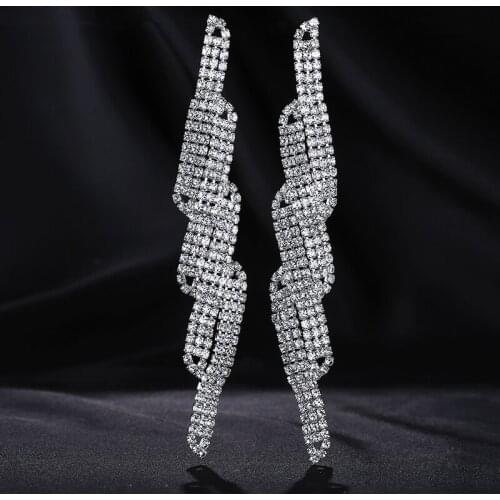 YIZILI Fashion Trend Personality Long Earrings For Women Pendant Geometric Tassel Earrings Drop Jewelry Wedding Luxury Gift E012