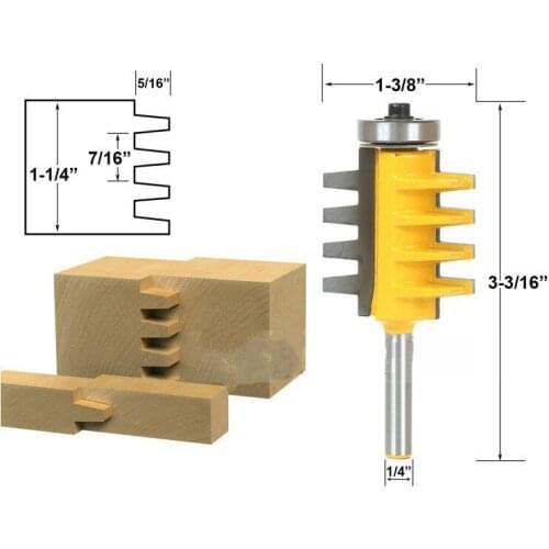 1PC 1/4 Inch Shank Rail and Stile Finger Joint Glue Router Bit Cone Tenon Woodwork Cutter Power Tools