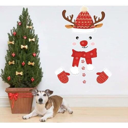 1 Pc Snowman Glass Sticker Self-adhesive Fridge Paster Lightweight Glass Paster