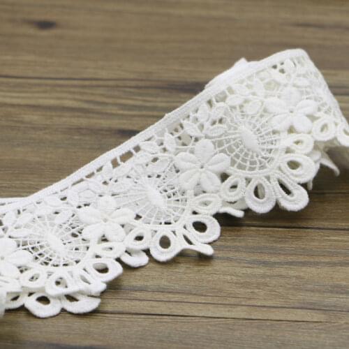1Yards/Lot Fabric lace White Sweet Cordate Lace Trim DIY Craft Materials Clothing Accessories Lace Embroidery