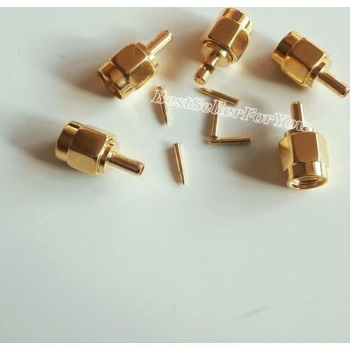 10X SMA male plug solder for RG178 RG196 coax cable RF connector