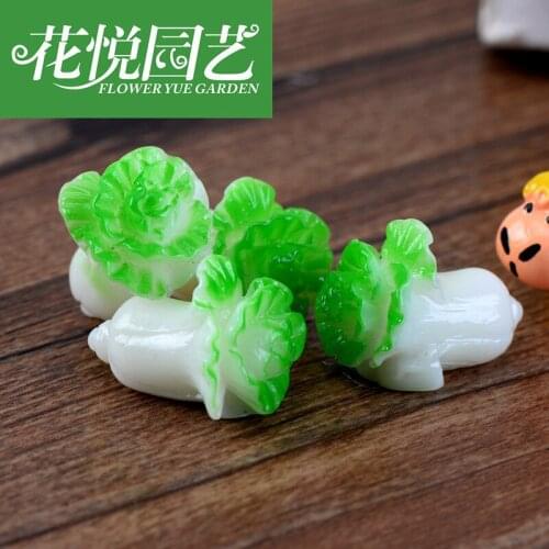 2pcs 1x2cm Chinese cabbages doll house miniatures cute fairy garden gnome moss terrarium decor bonsai Figurines Miniature