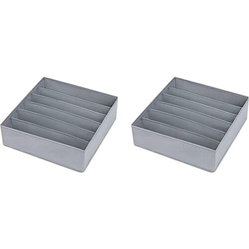 2 Pieces of Bra Drawer Storage Bags 6 Cell Underwear Storage Bags Foldable Cubic Locker Storage Box