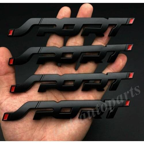 4x Black Metal Sport Racing Logo Car Trunk Fender Emblem Badge Decals Sticker