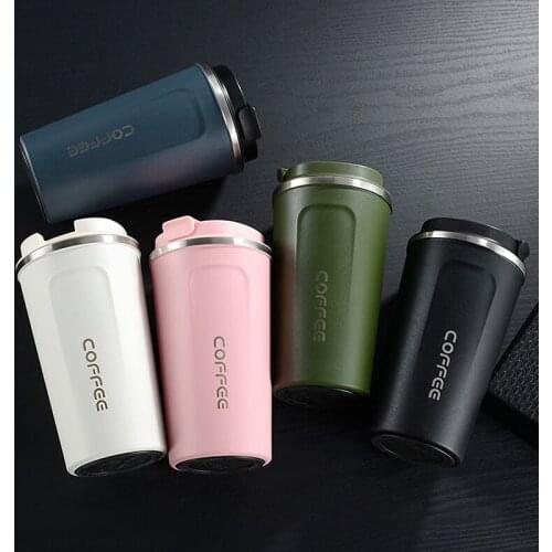 500/380ml Coffee Cup Hot Cup Travel Mug iced coffee Insulated Airless Bottle Straight Mouth Cup Creative Airless Portable Cup