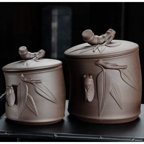 Purple Sand Tea Cans Household Sealed Cans Simple Ceramic Tea Cans for Home Living Room Coffee Table Decoration Accessories