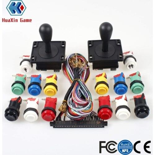 American Style Black Handle + Jamma 56 Pin Interface Cabinet Wire Wiring + Happ Type Push Buttons Switch For Arcade Pandora box