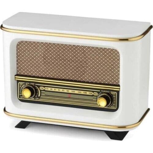 Wooden Rechargable Nostalgic Radio White