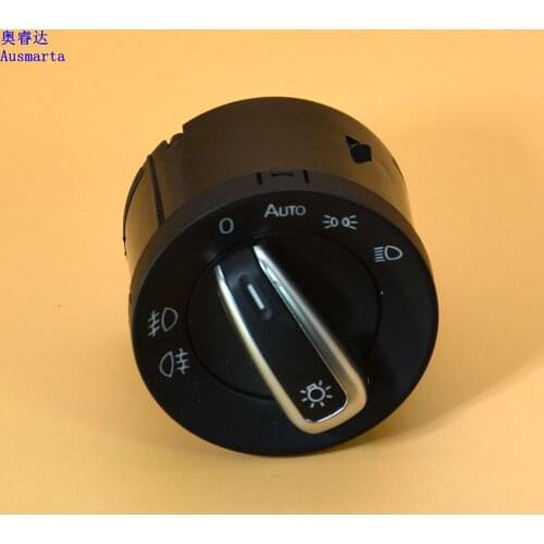 For Golf MK5 MK6 Passat B6 CC Chrome Car Headlights Switch Fog Head Light Button 5ND 941 431 B 5ND941431B