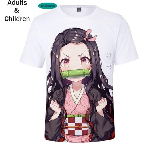 New Demon Slayer T-shirt Men Women Fashion Kids T Shirts Casual Short Sleeve Kimetsu No Yaiba Boys Girls kids Tops Oversized