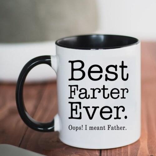 Best Farther Ever,I Meant Father Gift Mug 350ml Ceramic Milk Tea cup Papa Dad Birthday Gift Mugs