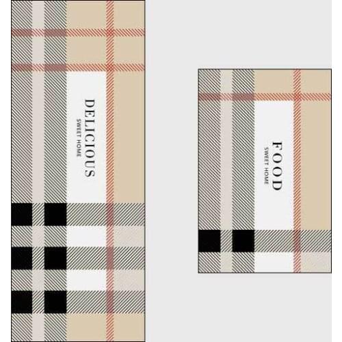 Fashion Band Style Kitchen Carpet Home Waterproof Golden Line Geometric Pattern Carpets Oil-Proof Kitchen Mat Hot Sale