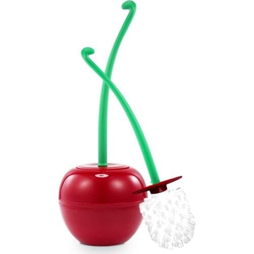 Creative Lovely Cherry Shape Lavatory Brush Toilet Brush & Holder Set Mooie Cherry Vorm Toilet Borstel