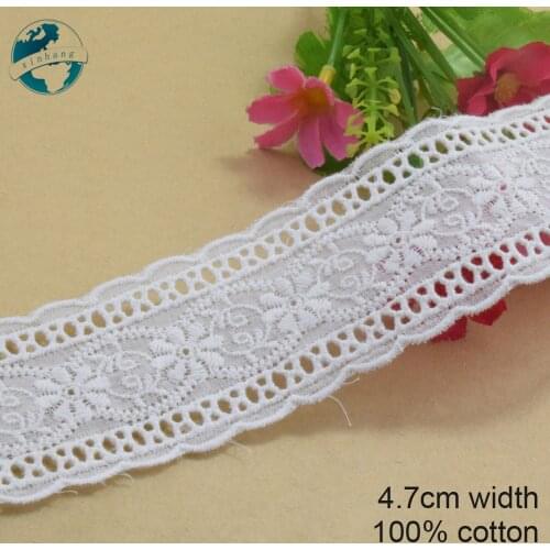 3yards 4.7cm wide 100% Cotton embroid lace sewing ribbon guipure trim wedding decoration DIY dolls colthes Accessories lace#4056