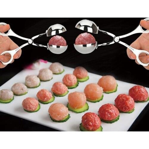 Kitchen Meatball Maker 304 Stainless Steel Meatball Clip DIY Fish Meat Rice Ball Maker Non-Stick Meatball Clamp Kitchen Tool