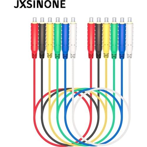 JXSINONE 6PCS T10005 Magnetic Silicone Test Leads 30VAC 5A | Low Voltage Magnetic Jumper 1M Cables for HVAC Testing