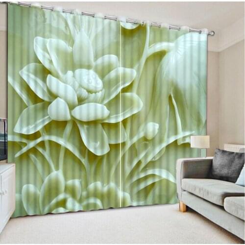 Marble louts 3D Curtain Printing Blockout Polyester Chinese Sun Photo Drapes Fabric For Room Bedroom Window