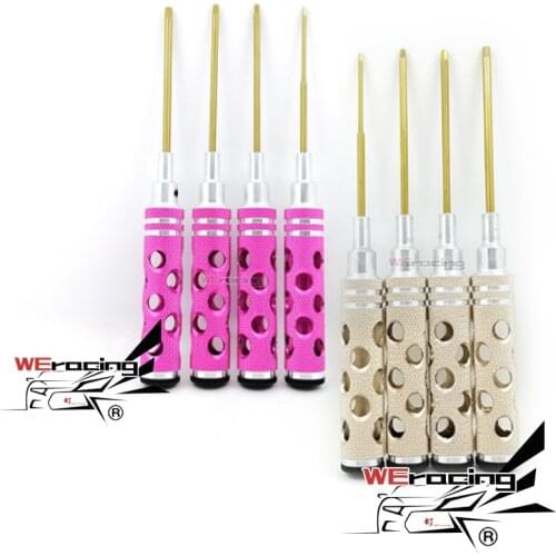 RC Tools 4pcs hex screw driver set titanium plating hardened 1.5 2.0 2.5 3.0mm screwdriver For helicopter toys S310