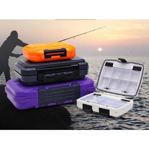 Portable 12/16/24 Slots Adjustable Plastic Fishing Lure Hook Fishing Tackle Box