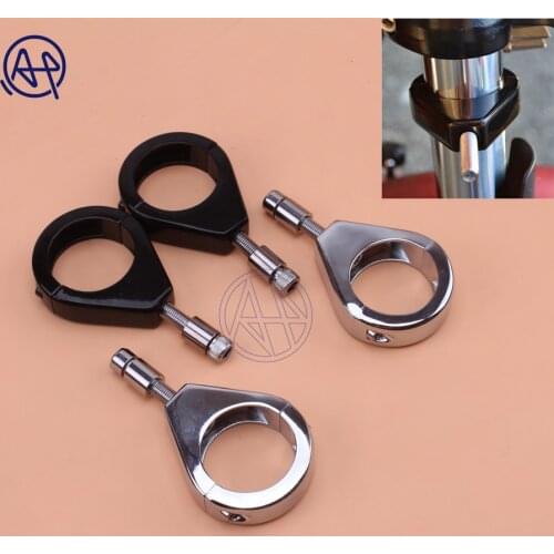 Free shipping 2pcs Aluminum Motorcycle Turn Signal Mount Bracket 39mm Fork Tubes Relocation Clamp Chrome/Black For Harley