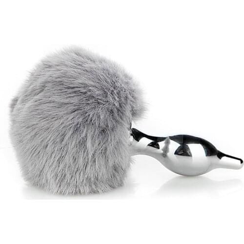 Grey Rabbit Ball Detachable Rabbit Tail Anal Plugs, Plush Tail, Plush Tail. Sex Toys for Woman Juegos Sexuales Strapon