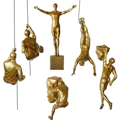 Rock Climbing Character Sculpture Wall Hanging Background Wall Outdoor Sport Decoration Art Creative Hanging Climbing Statue