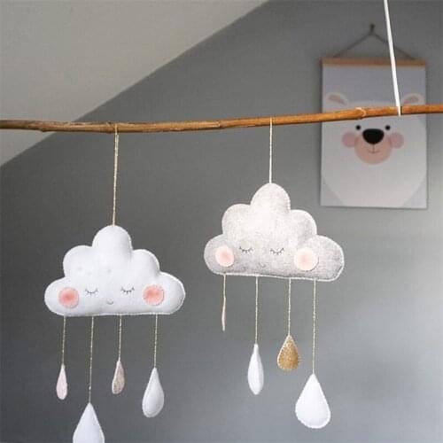 Nordic Decor Cute Clouds Baby Kids Room Nursery Home Cloud Raindrop Wall Hanging Decor Stickers Decal Gifts Room Decor
