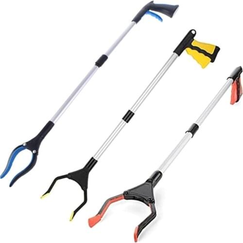 Foldable Long Trash Clamps Grab Pick Up Tool Curved Handle Garbage Clip Portable Pickup Tool