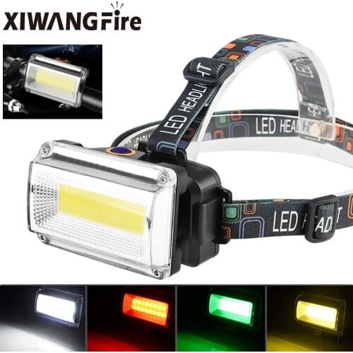 COB LED Headlight Waterproof Headlamp Work Head Flashlight Head Torch USB Rechargeable Built-in 18650 Battery 4 modes lamp