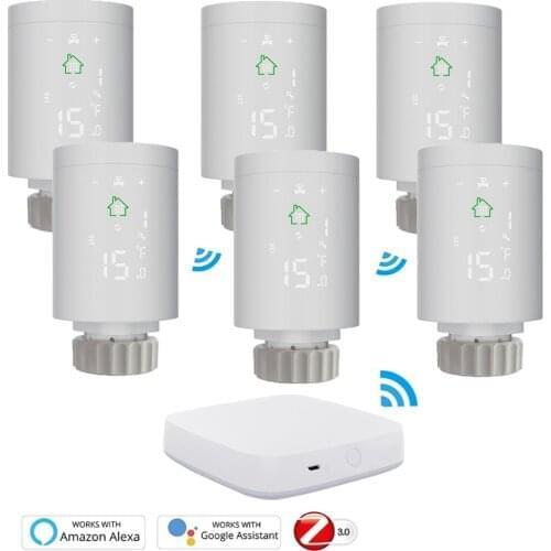 Smart ZigBee 3.0 Radiator Thermostats TRV Radiator Valve Programmable Heating Thermostat work with Smart life and Tuya App